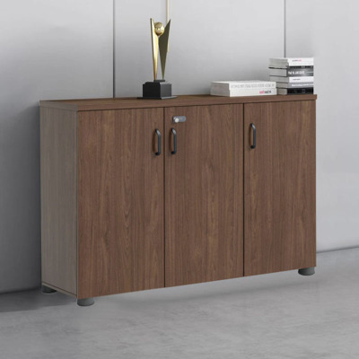 创世人 三门矮柜 芬乾系列文件柜储物柜带锁柜子资料柜木质隔断柜