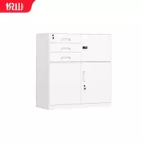 悦山收纳柜档案抽屉柜带锁资料储物小柜子全白3斗下节柜YSOA9fo04B