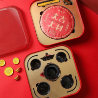 古时候 花好月圆茶饼款 红色