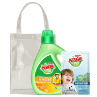 好爸爸亲肤倍净洗衣液两件套袋装(2568g) 低泡易漂 温和不刺激 无色素 亲肤0添加 敏感肌肤适用