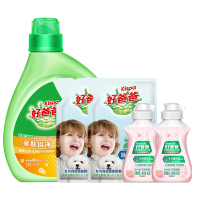 好爸爸亲肤倍净洗衣液五件套袋装(2210g) 低泡易漂 温和不刺激 无色素 亲肤0添加 敏感肌肤适用
