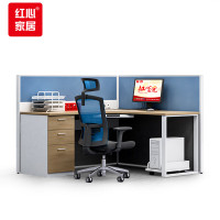 红心办公家具职员桌电脑桌1.4米屏风工位L型单人位办公桌1400*1500*1500mmJHXPF60