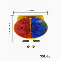太阳能爆闪警示灯 夜间警示闪光灯 塔吊施工高速公路频闪爆闪灯路障灯 底盘款红蓝灯