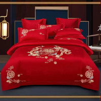 悠梦嘉居-床裙款婚庆四件套YJ-13268尊龙贵凤