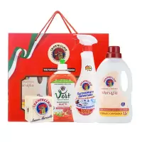 大公鸡管家礼盒套装四件套油污净600ml+洗洁精500ml+皂300g+洗衣液1500ml