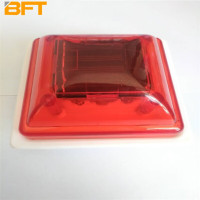 太阳能立柱帽灯 太阳能警示灯防水安全护栏灯围栏发光警示灯 塑料底座红色80*80mm