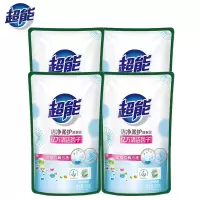 超能洁净柔护洗衣液 去污家用低泡自然清香袋装持久留香 500g洁净体验装*4袋