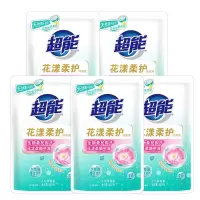 超能花漾柔护洗衣液 天然温和持久留香蔷薇机洗组合 500g袋装*5袋