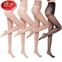 浪莎丝袜女12双春夏超薄连裤袜防勾丝外穿黑肉色女士长筒打底袜薄款显瘦光腿丝袜ZT6615a-12