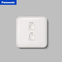 松下(Panasonic)插座面板 六类电话电脑墙壁插座 格彩系列 WPC435白色