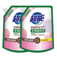 超能 柔顺舒适洗衣液 深层洁净持久留香高效去污渍护衣护色898g*2袋