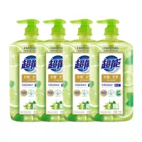 超能洗洁精柠檬离子护手 家用食品用洗碗去油污实惠装 柠檬护手1kg*4瓶