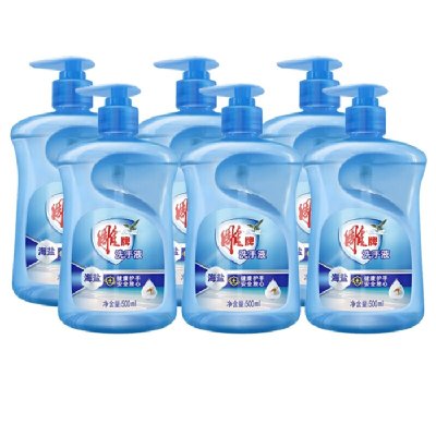 雕牌海盐洗手液500ml清香家用便携健康护手亲肤洁净海洋清香温和 500ml*6海盐洗手液