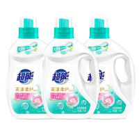 超能洗衣液 实惠家庭装持久留香去渍护衣护色 花漾柔护1kg*3瓶