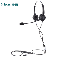 北恩(HION)FOR630D 头戴式双耳话务耳机/呼叫中心降噪耳麦/电话耳机/客服耳麦/电销耳机-水晶头(B4)