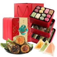 悠享时(YOTIME)端午高端粽子礼盒 肉粽水晶粽 绿豆糕点心礼盒端午节礼品团购定制 端午糕粽三层锦礼