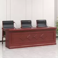 创世人环保实木贴皮学校演讲台会议桌办公桌长条形演讲台大型会议演讲主讲台2.1m