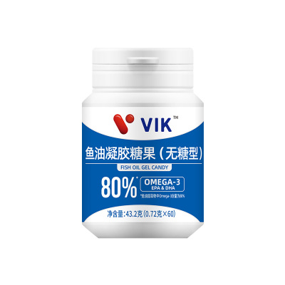 VIK鱼油凝胶60粒 80%高纯度omega3鱼油关爱血脂健