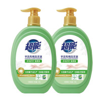 超能手洗专用洗衣液瓶装1kg*2 手压式护衣护手易漂洗草香味持久