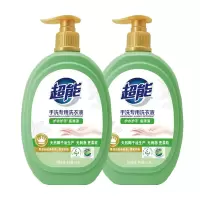 超能手洗专用洗衣液瓶装1kg*2 手压式护衣护手易漂洗草香味持久