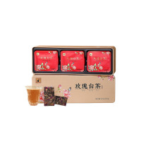 八马茶业(BAMA TEA) 紧压玫瑰白茶 福鼎白茶寿眉铁盒装 105g 10586
