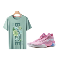 李宁驭帅18/男款专业比赛篮球鞋ABAU009+T恤
