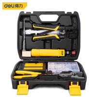 工具箱 得力 DL380110 网线钳塑盒套装10件套