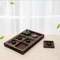 茶具托盘 烧桐木茶盘卫全行茶点围炉煮茶木盘七件套46*30*4cm