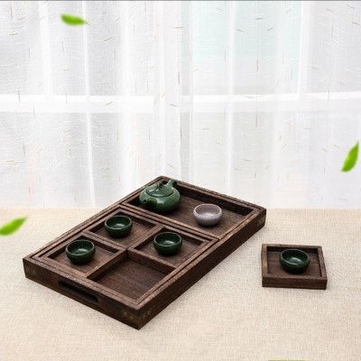 茶具托盘 烧桐木茶盘卫全行茶点围炉煮茶木盘七件套46*30*4cm