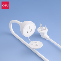 得力(deli)LX4101(03)插座10A延长线1组带防尘盖3米白色