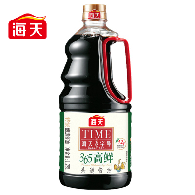 海天老字号365高鲜头道酱油1.28L黄豆酿造酱油特级生抽家用调味品