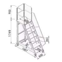 苏宁宜品推荐铝合金平台梯移动登高梯 1.75米