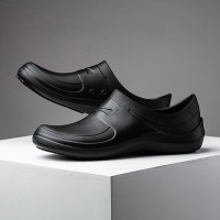 滑克 厨师鞋防滑鞋防水防油厨房专用工作鞋食堂食品厂餐厅酒店劳保鞋 黑色 夏款