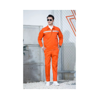 园林环卫工作服春秋涤棉套装前后反光条橘红色XXXL码 单位:1套