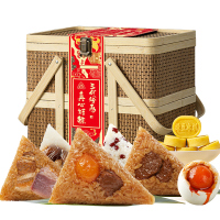 真真老老粽子礼盒 嘉兴粽子礼盒 蛋黄鲜肉粽豆沙蜜枣粽端午节粽子礼盒 真福盈礼1790g(单位:盒)