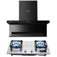 华帝百得烟灶套装油烟机燃气灶具AC13+JDQ13G 24立方大吸力顶侧双吸 热炫洗 挥手智控 5.0KW大火力 液化气