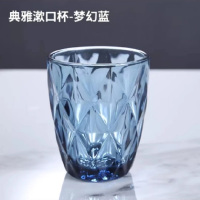 玻璃漱口杯 [菱形玻璃杯]蓝色