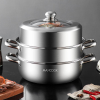 美厨蒸锅32CM加厚不锈钢双层蒸锅火锅汤蒸锅MCZ8610