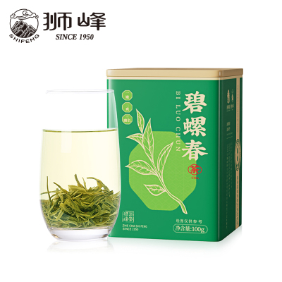 狮峰牌碧螺春特级春绿茶叶正宗浓香罐装100g