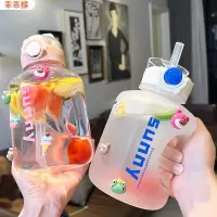 大容量吨吨桶运动健身男女学生便携塑料杯大肚太空杯 颜色随机