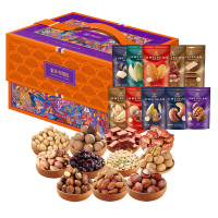 集味轩 坚果礼盒开心果巴旦木核桃夏威夷果提子干干果炒货礼盒装 2048g