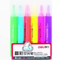 得力33111荧光笔(混)(6支/盒)