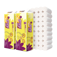 舒可乐卫生纸家用原生木浆无芯卷纸 五层加厚12卷每提 整提大卷便携实惠装擦手纸厕纸巾 母婴可用 2提装