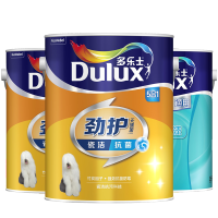 多乐士(Dulux) 劲护无添加竹炭瓷洁抗菌五合一内墙乳胶漆油漆涂料墙面漆A8145套装15L