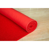 温馨 门口地垫进门入户PVC塑料脚垫家用防滑丝圈地毯 红色-1.6米宽*3米长