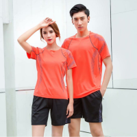 三极 TP8287 乒乓球服男女情侣速干网球服 男/女款 S-4XL 黑色/橙色/红色