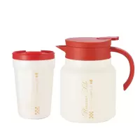 艾贝丽 焖茶壶1000ml+陶瓷杯400ml秋枫茶语套装石榴红 ABL-43QF/套