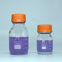 蜀玻 高硼硅试剂瓶橙盖试剂瓶螺口试剂瓶耐高温丝口试剂瓶 1个 500ml