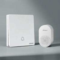 海得曼自发电门铃 家用无线超远距离小米白电子门铃卫全行 免插电呼叫器[自发电升级款]1按键+1响铃