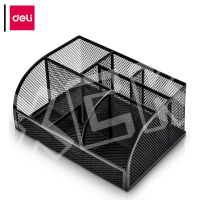 得力(deli) 多功能组合笔筒8903 黑色 七格